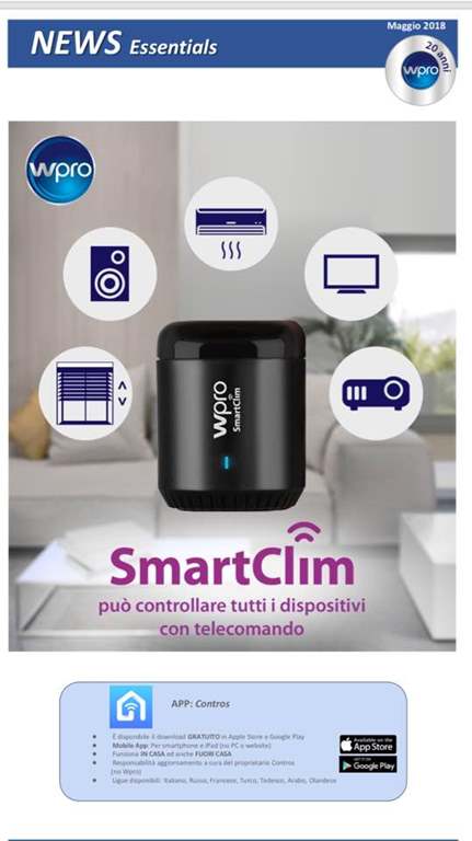 SmartClim Telecomando WI Fi per condizionatori.
