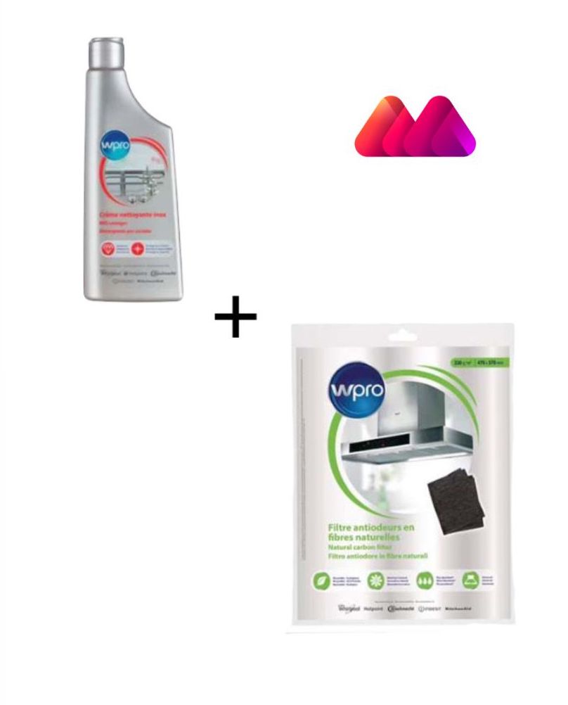Crema acciaio + filtro universale Whirlpool
